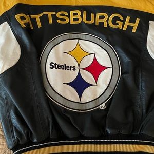 Vintage Leather Steelers Jacket